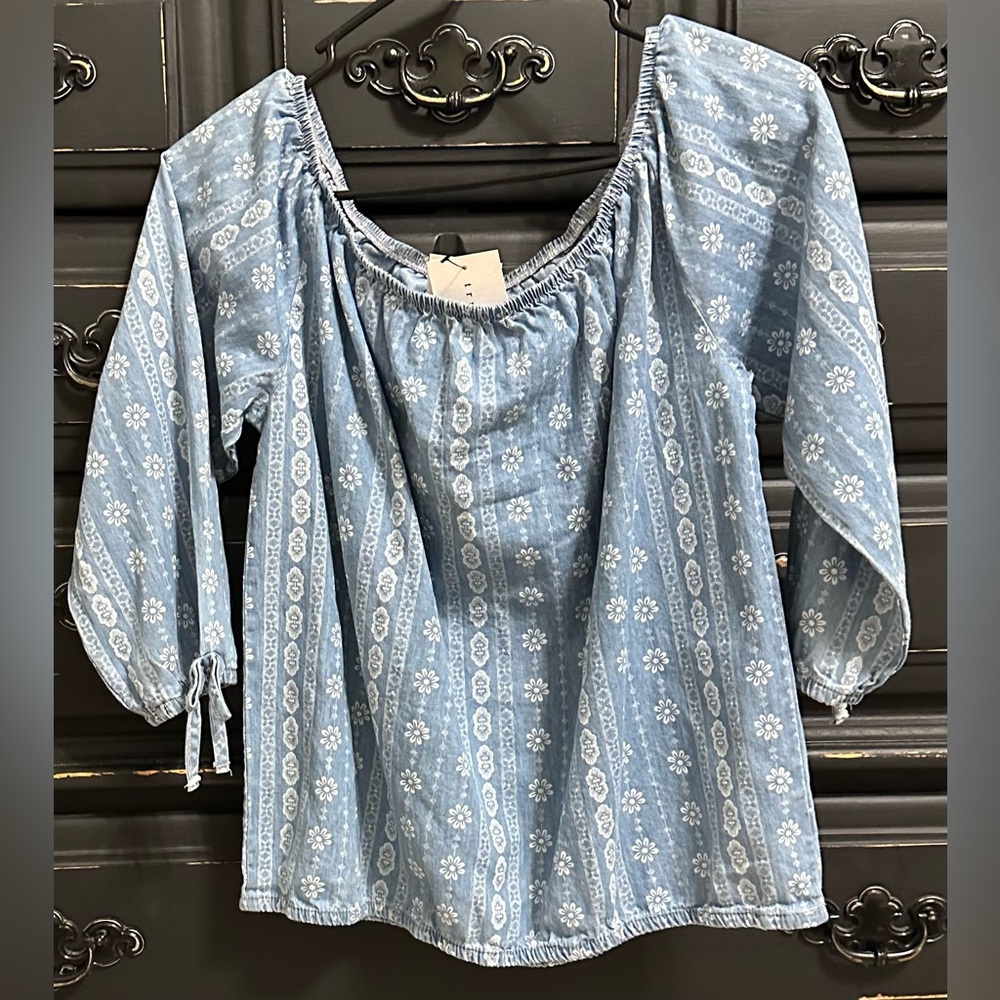 True Craft Girls Chambray Blue Top